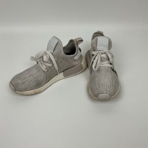 Adidas NMD R1 STLT Primeknit Sneakers Beige‎ White Womens Size 85 Boost Casual
